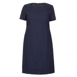 BEIGE LABEL NAVY BRODERIE ANGLAISE DRESS - Plus Size Collection