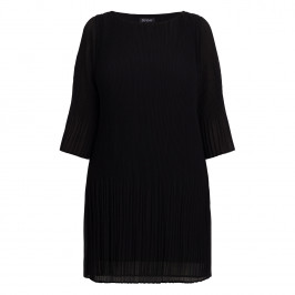 Beige Pleated Georgette Dress Black  - Plus Size Collection