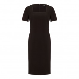 BEIGE JACQUARD BLACK TAILORED DRESS - Plus Size Collection