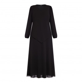 BEIGE CHIFFON DRESS BLACK - Plus Size Collection