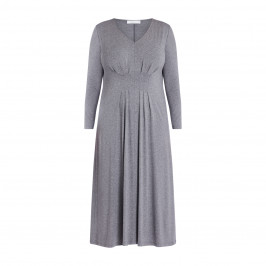 BEIGE STRETCH JERSEY RUCHED DRESS GREY - Plus Size Collection