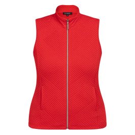 Beige Jersey Zip Gilet Red  - Plus Size Collection