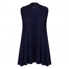 Beige Pleated A-Line Gilet Navy  - Plus Size Collection