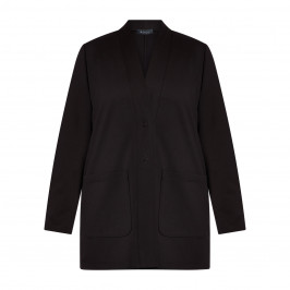 Beige Jersey Jacket Black  - Plus Size Collection