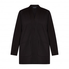 Beige Jersey Jacket Black  - Plus Size Collection