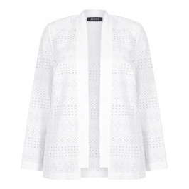 BEIGE PURE COTTON BRODERIE ANGLAISE JACKET - Plus Size Collection