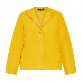 Beige Boiled Wool Jacket Yellow - Plus Size Collection