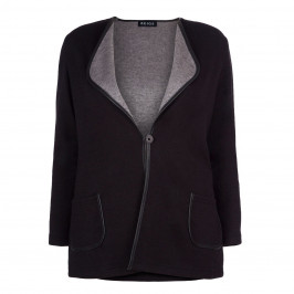 BEIGE LABEL BLACK KNITTED JACKET - Plus Size Collection