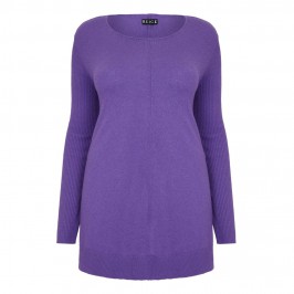 Beige violet knitted TUNIC - Plus Size Collection