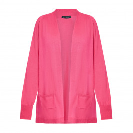 Beige Cardigan Fuchsia Pink  - Plus Size Collection