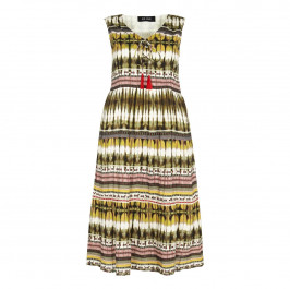 BEIGE Midi print DRESS - Plus Size Collection