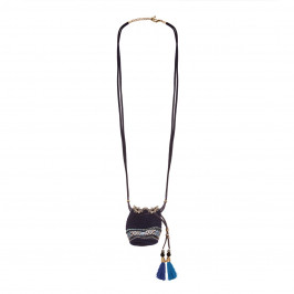 BEIGE label navy crochet purse pendant NECKLACE - Plus Size Collection