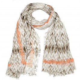 BEIGE label zig-zag print SCARF - Plus Size Collection