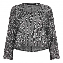 BEIGE label grey jacquard jacket - Plus Size Collection