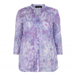 BEIGE PURE COTTON PAISLEY SHIRT - Plus Size Collection