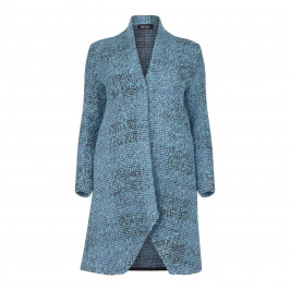 BEIGE LABEL TURQUOISE COAT WITH SHAWL COLLAR - Plus Size Collection