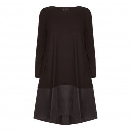BEIGE LABEL BLACK JERSEY DRESS WITH TAFFETA HEM - Plus Size Collection