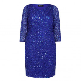 BEIGE SEQUIN DRESS BLUE - Plus Size Collection