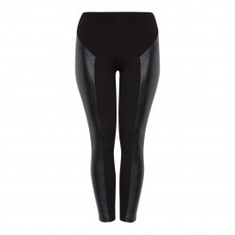 BEIGE LEGGING WITH FAUX-LEATHER INSERT - Plus Size Collection