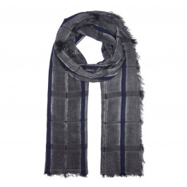 BEIGE LABEL BLACK CHECK SCARF WITH FRINGED HEM - Plus Size Collection