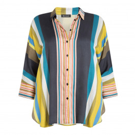 BEIGE LABEL STRIPE SATIN SHIRT - Plus Size Collection