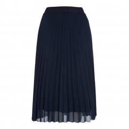BEIGE NAVY PLEATED MIDI SKIRT - Plus Size Collection