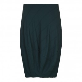 BEIGE RIB TEXTURE JERSEY SKIRT IN FOREST GREEN - Plus Size Collection