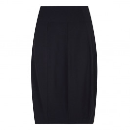 BEIGE TULIP SHAPE JERSEY SKIRT IN BLACK - Plus Size Collection