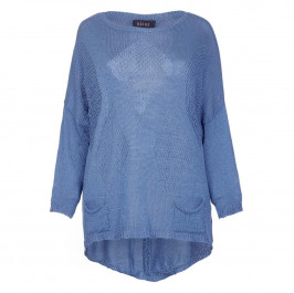 BEIGE label blue loose stitch Knitted SWEATER - Plus Size Collection