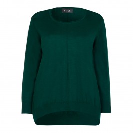 Beige merino wool SWEATER in forest green - Plus Size Collection