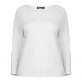 BEIGE MERINO WOOL SCOOP NECK SWEATER - Plus Size Collection