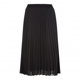 BEIGE PLEATED MIDI SKIRT BLACK - Plus Size Collection