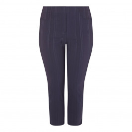 BEIGE LABEL SEERSUCKER TROUSER NAVY - Plus Size Collection