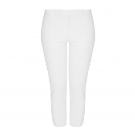 BEIGE LABEL JACQUARD PULL ON TROUSER WHITE - Plus Size Collection