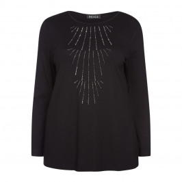 BEIGE LABEL BLACK TUNIC WITH EMBELLISHMENT - Plus Size Collection