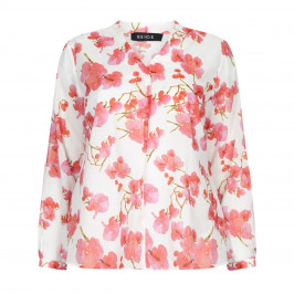 BEIGE label pink floral print cotton v-neck Tunic - Plus Size Collection
