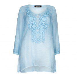 BEIGE label powder blue embroidered Tunic - Plus Size Collection