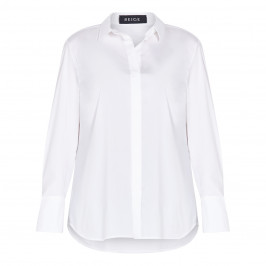 BEIGE LABEL COTTON BLEND SHIRT WHITE - Plus Size Collection