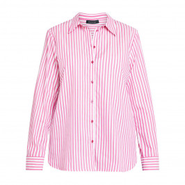BEIGE CANDY STRIPE SHIRT FUCHSIA - Plus Size Collection