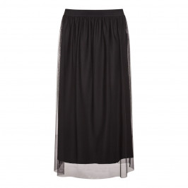 BEIGE label black net layer SKIRT - Plus Size Collection