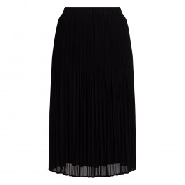 Beige Pleated Georgette Skirt Black  - Plus Size Collection
