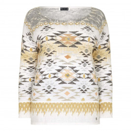 BEIGE embellished Aztec print SWEATER - Plus Size Collection