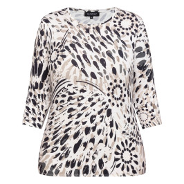 Beige Printed T-Shirt Stone - Plus Size Collection