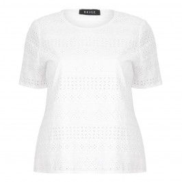 BEIGE LABEL PURE COTTON BRODERIE ANGLAISE TOP - Plus Size Collection