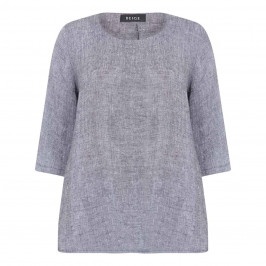 BEIGE LABEL GREY LINEN TOP  - Plus Size Collection