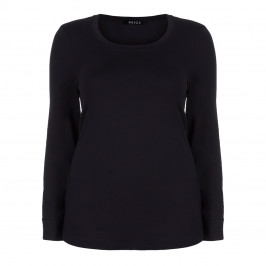 BEIGE BLACK ROUND NECK TOP - Plus Size Collection
