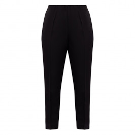 Beige Pull-On Trousers Black - Plus Size Collection