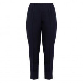 Beige Pull On Trousers Navy  - Plus Size Collection