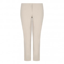 BEIGE NARROW LEG WARM TOUCH TROUSERS IN SAND - Plus Size Collection