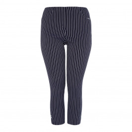 BEIGE LABEL NAVY PINSTRIPE STRETCH ANKLE GRAZER - Plus Size Collection
